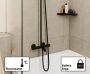 Hansgrohe Vernis Blend Showerpipe 240 zuhanyrendszer termosztátos kádcsapteleppel, matt fekete 26899670