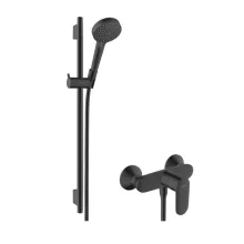   Hansgrohe Vernis Blend zuhanycsaptelep 65cm-es zuhanyrúddal, Vario 100 EcoSmart kézizuhannyal, matt fekete 26958670