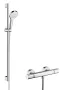 Hansgrohe Croma Select S termosztátos csaptelep Vario 90 cm-es zuhanyrúddal, króm/fehér 27014400
