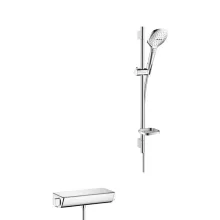   Hansgrohe Raindance Select E zuhanyrendszer termosztáttal és 65 cm-es zuhanyrúddal, króm/fehér 27038400
