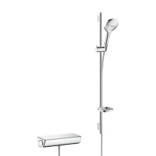   Hansgrohe Raindance Select E zuhanyrendszer 120 termosztáttal, 90 cm zuhanyrúd, króm/fehér 27039400