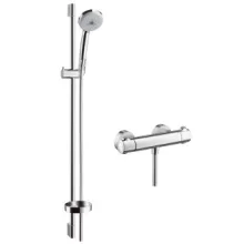   Hansgrohe Croma 100 zuhanyrendszer Ecostat termosztáttal, 90 cm-es zuhanyrúddal, króm 27085000