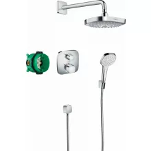   Hansgrohe Croma Select E falsík alatti zuhanyrendszer Ecostat E termosztáttal, króm 27294000