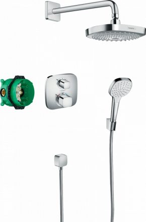 Hansgrohe Croma Select E falsík alatti zuhanyrendszer Ecostat E termosztáttal, króm 27294000