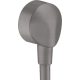 Hansgrohe Fixfit fali szálcsiszolt fekete/króm csatlakozó 27454340