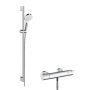 Hansgrohe Crometta zuhanyrendszer Vario 90 cm zuhanyrúddal és termosztáttal, króm/fehér 27813400
