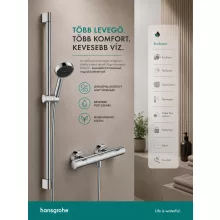 Hansgrohe Activera Select S termosztátos zuhanyszett 90 cm rúddal és EcoSmart technológiával, króm kivitelben.