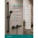 Hansgrohe Activera Select S termosztátos zuhanyszett 90 cm rúddal és EcoSmart technológiával, matt fekete kivitelben.