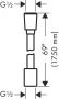 Hansgrohe Designflex textilszálas zuhanytömlő 175 cm, szálcsiszolt fekete króm 28240340