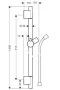 Hansgrohe Unica matt fekete zuhanyrúd S Puro 90cm-es zuhanycsővel 28631670