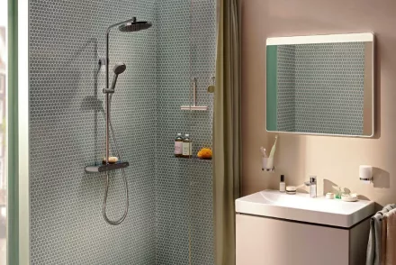Hansgrohe Activera S Showerpipe 240 1jet EcoSmart ShowerTablet Select 360 Varia termosztáttal króm 28638000