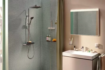 Hansgrohe Activera Q Showerpipe 290/180 termosztátos zuhanyrendszer, króm kivitelben.