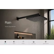 Hansgrohe Activera Q állítható dőlésszögű EcoSmart esőztető fejzuhany 295 mm, matt fekete kivitelben.