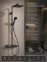 Hansgrohe Activera Q zuhanyrendszer EcoSmart Fine zuhanytermosztáttal és zuhanyszettel, matt fekete kivitelben.