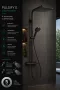 Hansgrohe Activera Q zuhanyrendszer EcoSmart+ Fine zuhanytermosztáttal és zuhanyszettel, matt fekete kivitelben.