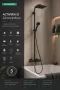 Hansgrohe Activera Q zuhanyrendszer Ecostat Fine termosztátos kádtöltő csapteleppel, matt fekete kivitelben.
