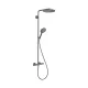 Hansgrohe Raindance S zuhanyrendszer 240 Ecostat Comfort termosztát Ecosmart+, szálcsiszolt fekete/króm 28825340