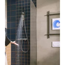   Hansgrohe Activera Select S EcoStat Fine termosztát 2 funkciós kézizuhannyal és zuhanyrúddal EcoSmart, króm 28876000
