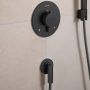 Hansgrohe FixFit Fine S fali csatlakozó visszacsapó szeleppel, szálcsiszolt fekete/króm 28882340