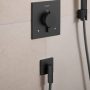 Hansgrohe FixFit Fine E fali csatlakozó visszacsapó szeleppel, szálcsiszolt fekete/króm 28883340