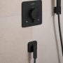 Hansgrohe FixFit Fine Q fali csatlakozó visszacsapó szeleppel, matt fekete 28884670