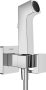 Hansgrohe szögletes falba süllyesztett melegvizes bidé kézizuhany szett EcoSmart, króm 29233000