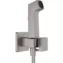   Hansgrohe szögletes falba süllyesztett melegvizes bidé kézizuhany szett EcoSmart, szálcsiszolt fekete króm 29233340