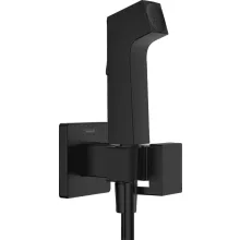   Hansgrohe szögletes falba süllyesztett melegvizes bidé kézizuhany szett EcoSmart, matt fekete 29233670