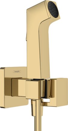 Hansgrohe szögletes falba süllyesztett melegvizes bidé kézizuhany szett EcoSmart, polírozott arany 29233990