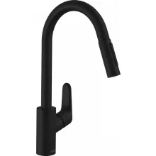   Hansgrohe Focus M41 mosogató csaptelep kihúzható kifolyóval, matt fekete 31815670