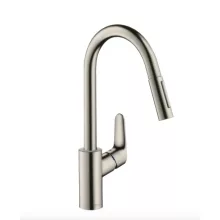   Hansgrohe Focus M41 mosogató csaptelep kihúzható kifolyóval, rozsdamentes acél hatású 31815800