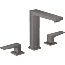   Hansgrohe Metropol 160 3-lyukú mosdócsaptelep szálcsiszolt fekete/króm, push-open lefolyóval 32515340
