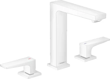 Hansgrohe Metropol 160 3-lyukú mosdócsaptelep matt fehér. push-open lefolyóval 32515700