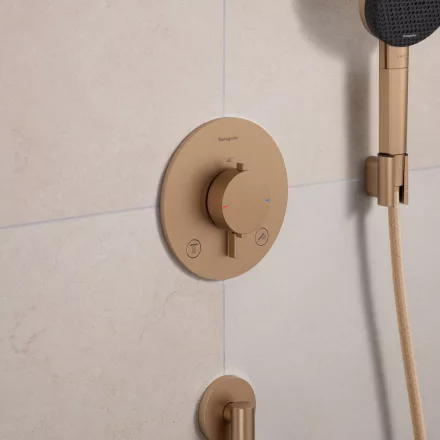 Hansgrohe Ecostat Comfort S 2 funkciós termosztát beépített biztonsági funkcióval, szálcsiszolt bronz 33718140