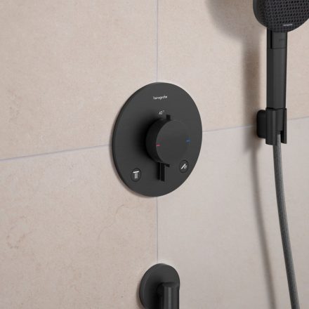 Hansgrohe Ecostat Comfort S 2 funkciós termosztát beépített biztonsági funkcióval, szálcsiszolt fekete/króm 33718340