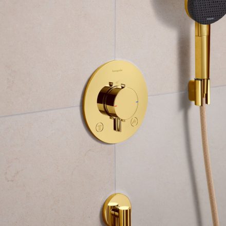 Hansgrohe Ecostat Comfort S 2 funkciós termosztát beépített biztonsági funkcióval, polírozott arany hatású 33718990