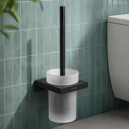 Hansgrohe AddStoris WC kefe tartó, falra szerelhető matt fekete 41752670