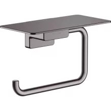   Hansgrohe AddStoris WC papír tartó, polccal szálcsiszolt fekete/króm 41772340