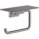 Hansgrohe AddStoris WC papír tartó, polccal szálcsiszolt fekete/króm 41772340