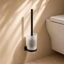 Hansgrohe AddStoris S fali WC kefe tartó, matt fekete kivitelben
