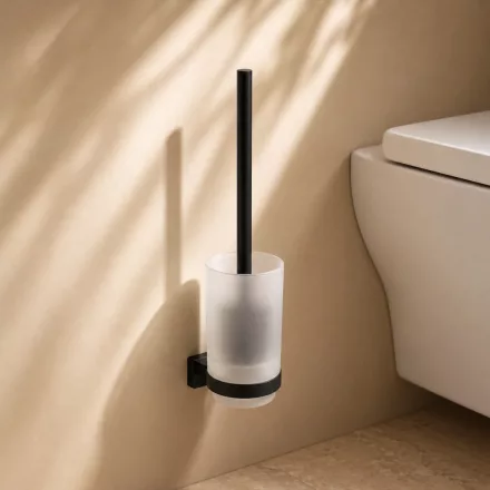 Hansgrohe AddStoris S fali WC kefe tartó, matt fekete kivitelben
