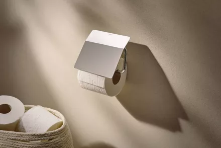 Hansgrohe AddStoris S WC papír tartó fedéllel, króm kivitelben