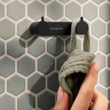 Hansgrohe AddStoris S dupla törölköző akasztó, matt fekete kivitel