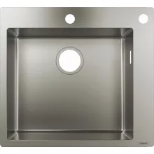  Hansgrohe S71 beépítethető mosogató 450 két furattal, lefolyókészlet nélkül rozsdamentes acél hatású 43305800