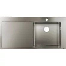   Hansgrohe S71 beépíthető csepegtetőtálcás mosogató 450 egy furattal, lefolyókészlet nélkül rozsdamentes acél hatású 43306800