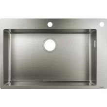   Hansgrohe S71 beépítethető mosogató 660 két furattal, lefolyókészlet nélkül rozsdamentes acél hatású 43308800