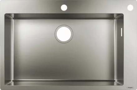 Hansgrohe S71 beépítethető mosogató 660 két furattal, lefolyókészlet nélkül rozsdamentes acél hatású 43308800