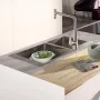 Hansgrohe S71 Beépíthető 2 medencés mosogató lefolyókészlet nélkül rozsdamentes acél hatású 43309800