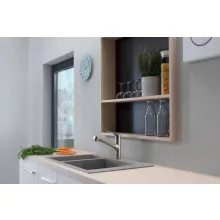   Hansgrohe S51 S510-F635 beépített mosogató 180/450 két medencével betonszürke 43315380