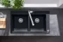 Hansgrohe S51 Beépíthető SilicaTec dupla mosogató 370 grafitfekete 43316170